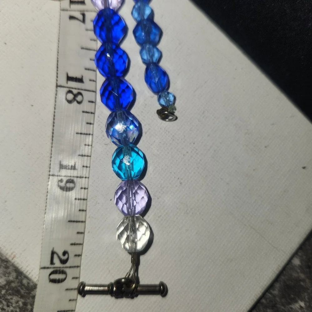 Blue Purple Faceted Glass‎ Bead  Necklace lot